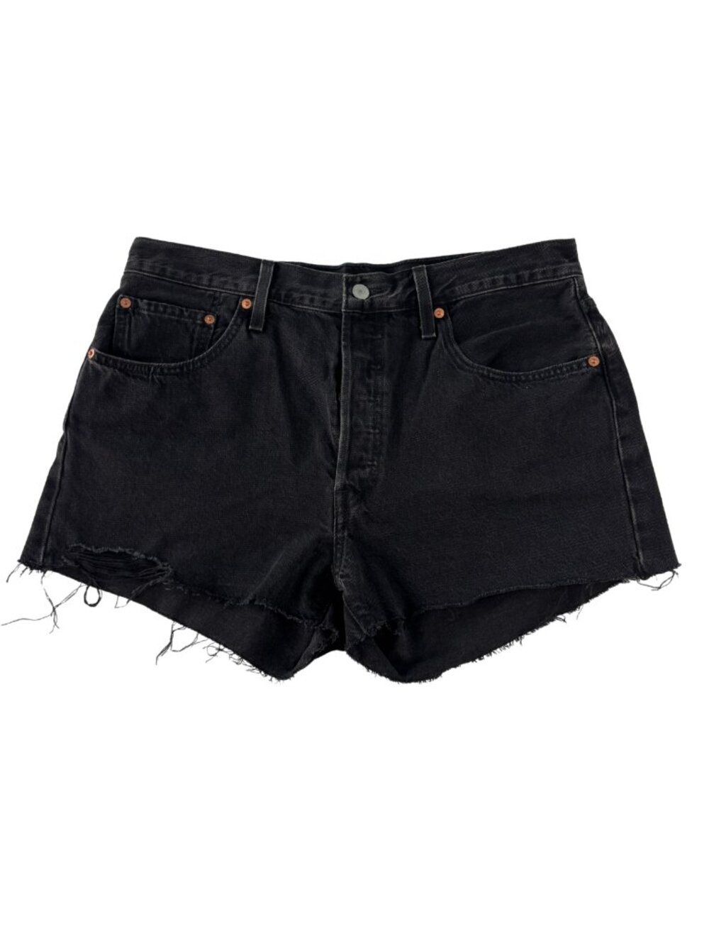 Levi's Women's 501 High Rise Button Up Cut-off Shorts in Black Size W32